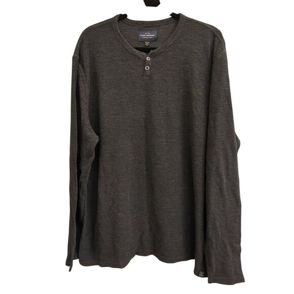 Lucky Brand Men's Henley Thermal Long Sleeve Shirt size XL Dark gray - Picture 1 of 8